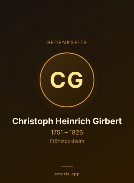 Gedenkportrait von Christoph Heinrich Girbert