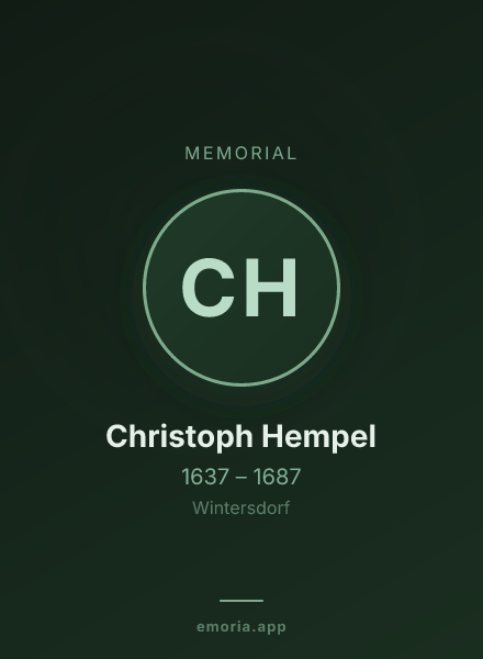 Memorial portrait of Christoph Hempel
