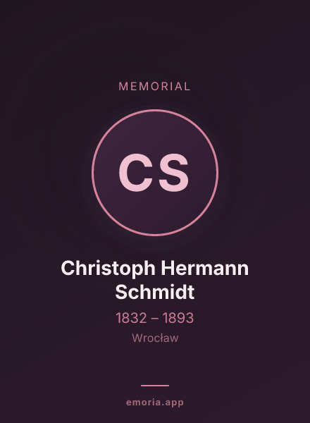 Memorial portrait of Christoph Hermann Schmidt