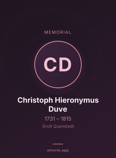 Memorial portrait of Christoph Hieronymus Duve