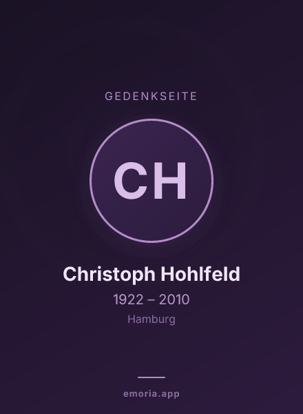 Gedenkportrait von Christoph Hohlfeld