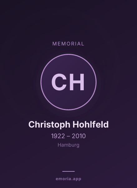 Memorial portrait of Christoph Hohlfeld