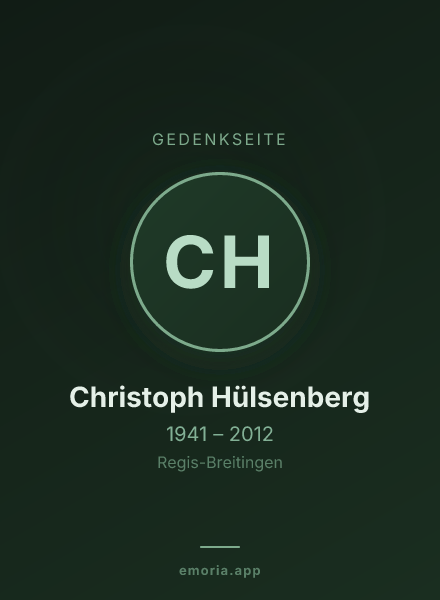 Gedenkportrait von Christoph Hülsenberg