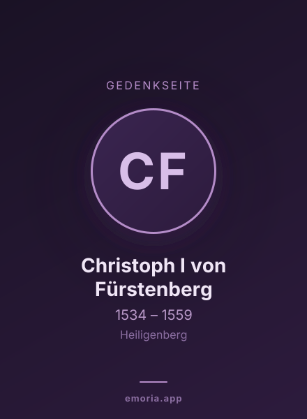 Gedenkportrait von Christoph I von Fürstenberg
