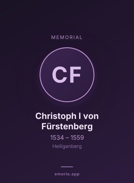 Memorial portrait of Christoph I von Fürstenberg