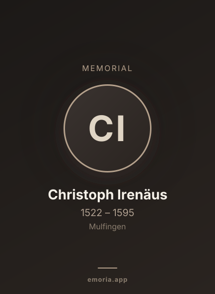 Memorial portrait of Christoph Irenäus