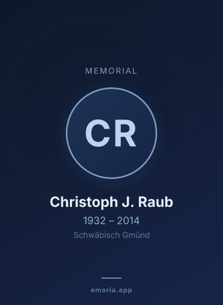 Memorial portrait of Christoph J. Raub