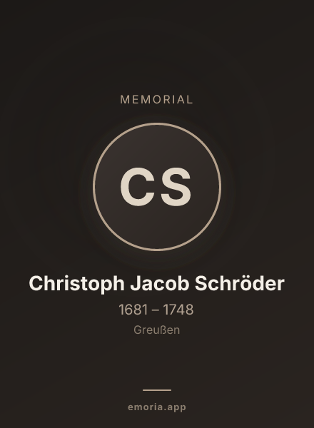 Memorial portrait of Christoph Jacob Schröder