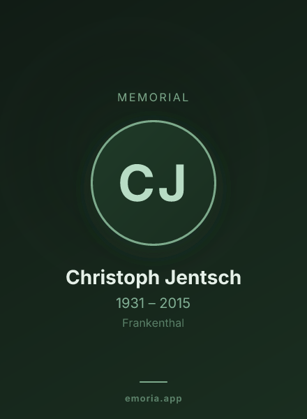 Memorial portrait of Christoph Jentsch