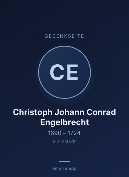Gedenkportrait von Christoph Johann Conrad Engelbrecht