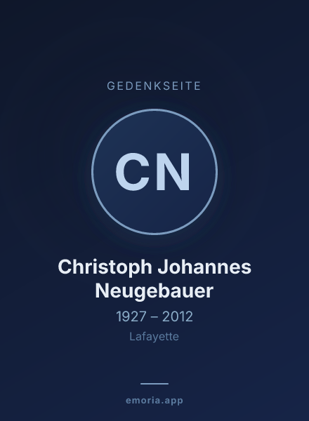 Gedenkportrait von Christoph Johannes Neugebauer
