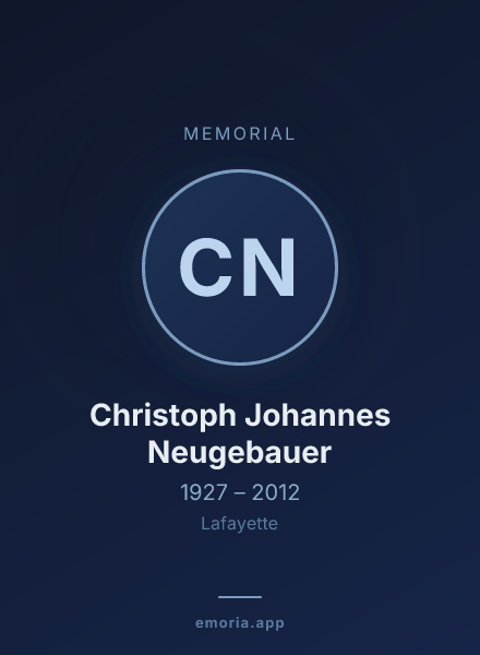 Memorial portrait of Christoph Johannes Neugebauer