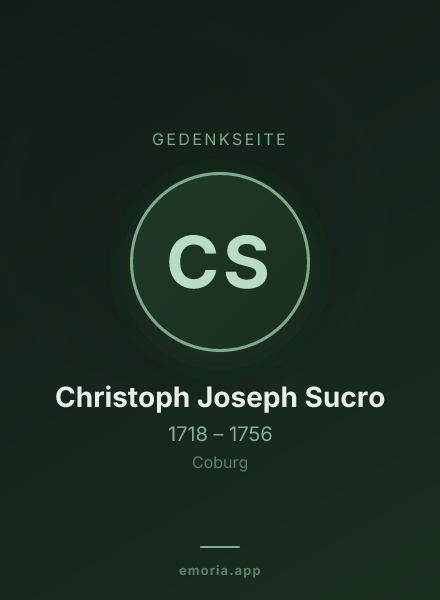 Gedenkportrait von Christoph Joseph Sucro