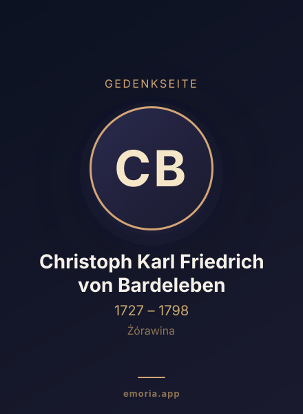 Gedenkportrait von Christoph Karl Friedrich von Bardeleben