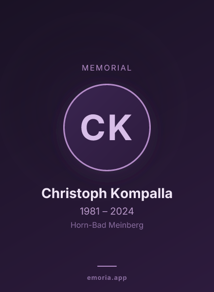Memorial portrait of Christoph Kompalla