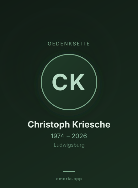 Gedenkportrait von Christoph Kriesche