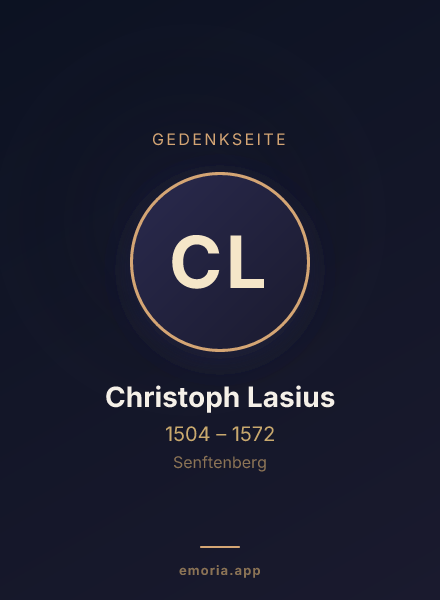 Gedenkportrait von Christoph Lasius