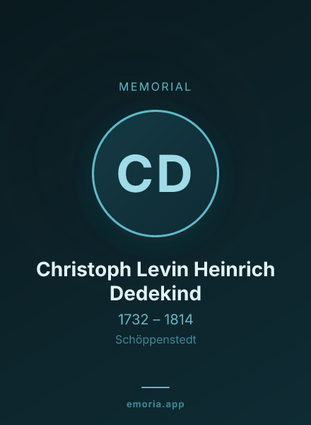 Memorial portrait of Christoph Levin Heinrich Dedekind