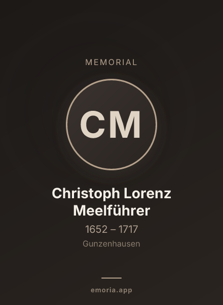 Memorial portrait of Christoph Lorenz Meelführer