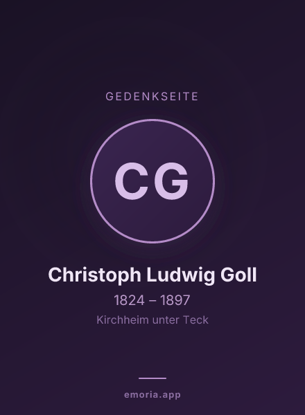 Gedenkportrait von Christoph Ludwig Goll