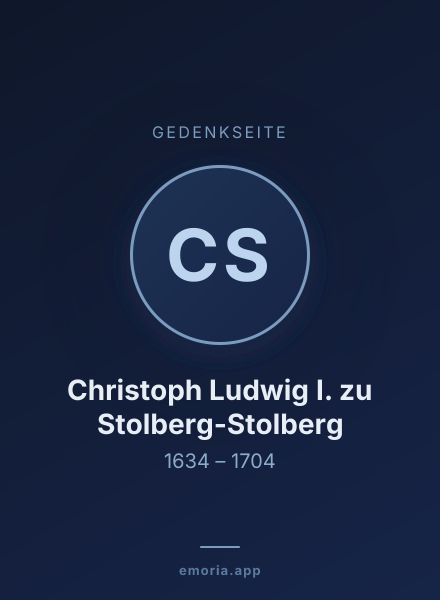 Gedenkportrait von Christoph Ludwig I. zu Stolberg-Stolberg