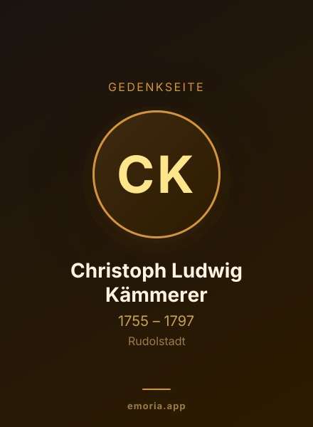 Gedenkportrait von Christoph Ludwig Kämmerer