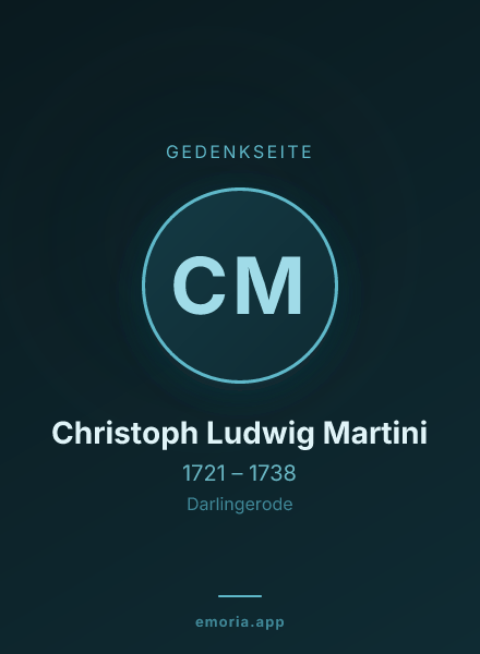 Gedenkportrait von Christoph Ludwig Martini