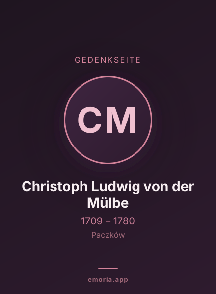 Gedenkportrait von Christoph Ludwig von der Mülbe