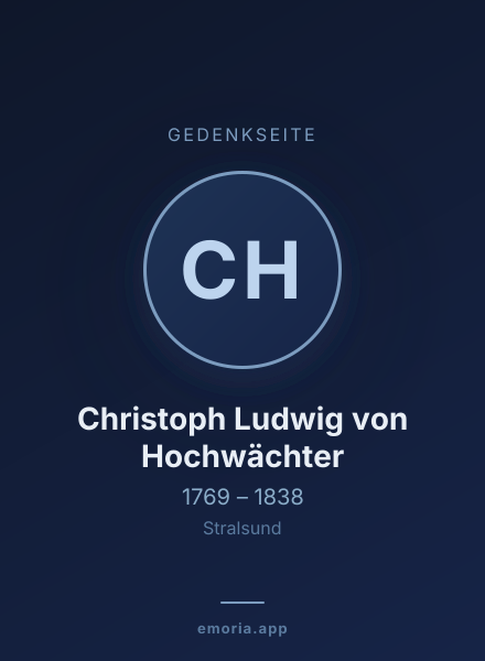 Gedenkportrait von Christoph Ludwig von Hochwächter