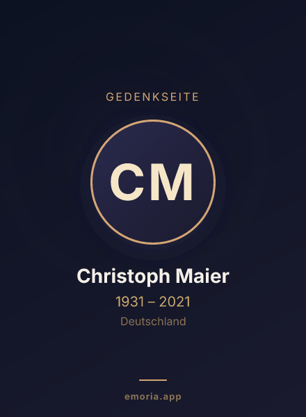 Gedenkportrait von Christoph Maier