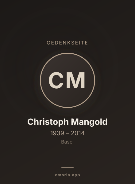 Gedenkportrait von Christoph Mangold