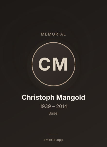 Memorial portrait of Christoph Mangold