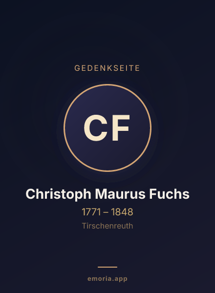 Gedenkportrait von Christoph Maurus Fuchs
