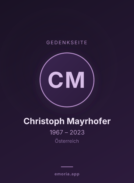Gedenkportrait von Christoph Mayrhofer