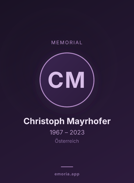 Memorial portrait of Christoph Mayrhofer