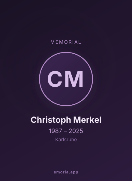 Memorial portrait of Christoph Merkel