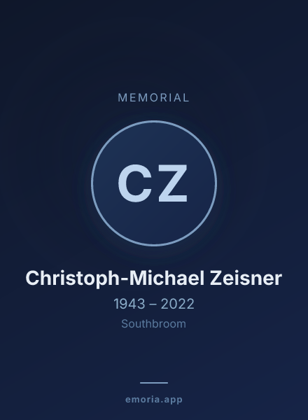 Memorial portrait of Christoph-Michael Zeisner