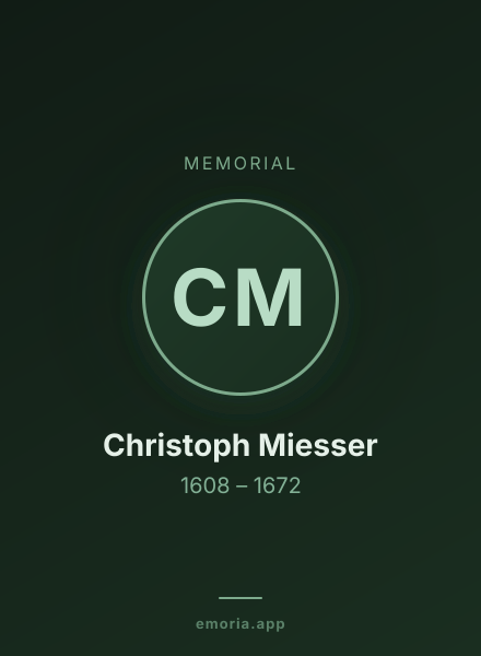 Memorial portrait of Christoph Miesser
