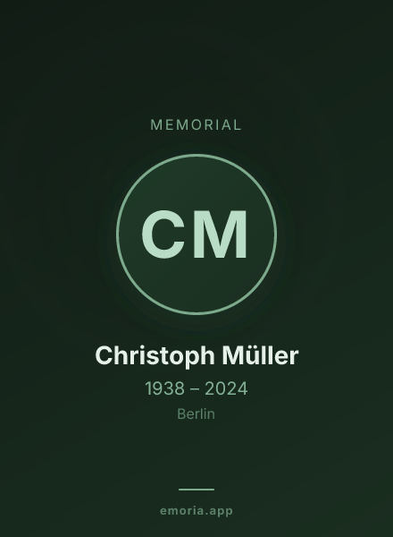 Memorial portrait of Christoph Müller