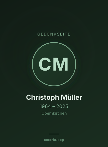 Gedenkportrait von Christoph Müller