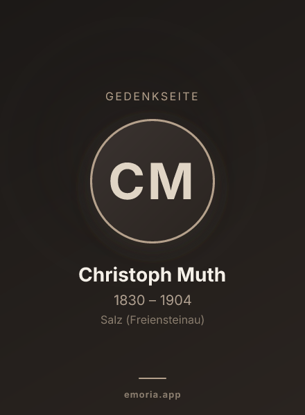 Gedenkportrait von Christoph Muth