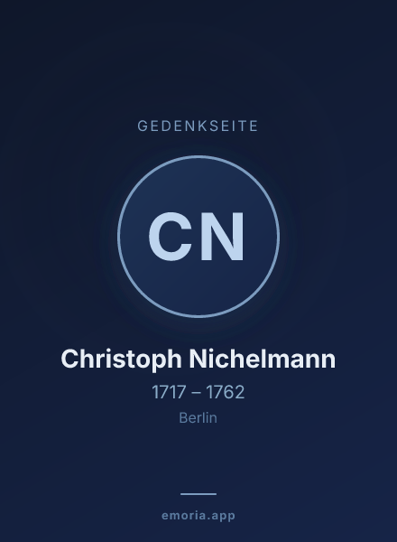 Gedenkportrait von Christoph Nichelmann