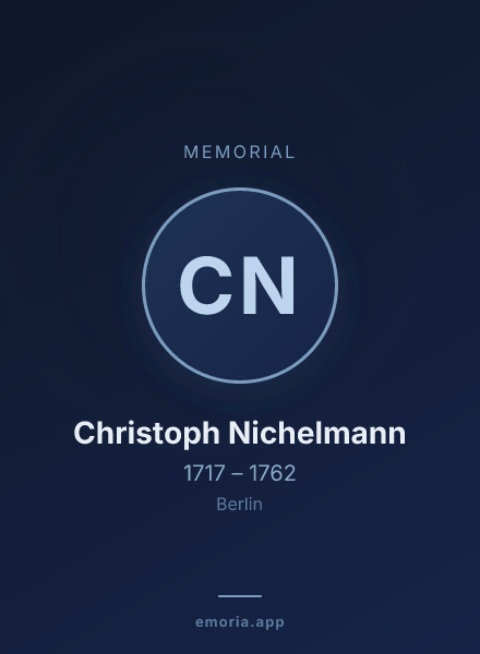 Memorial portrait of Christoph Nichelmann