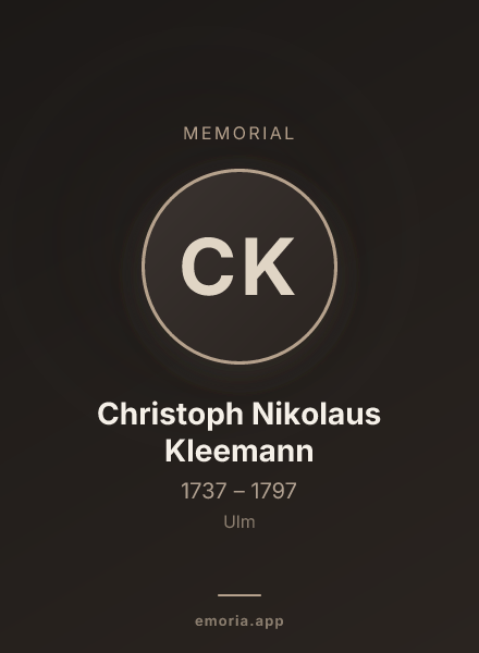 Memorial portrait of Christoph Nikolaus Kleemann