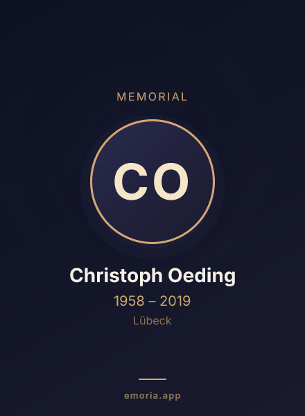 Memorial portrait of Christoph Oeding