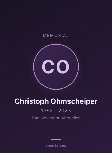 Memorial portrait of Christoph Ohmscheiper