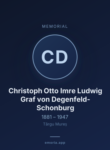 Memorial portrait of Christoph Otto Imre Ludwig Graf von Degenfeld-Schonburg