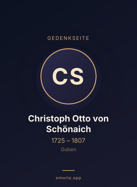 Gedenkportrait von Christoph Otto von Schönaich