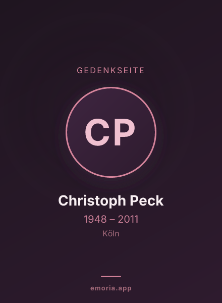 Gedenkportrait von Christoph Peck