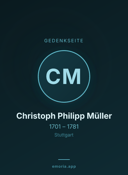 Gedenkportrait von Christoph Philipp Müller